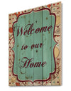 Welcome to our home. Vintage vignette - Textual Entrance Art on Wood Wall Art