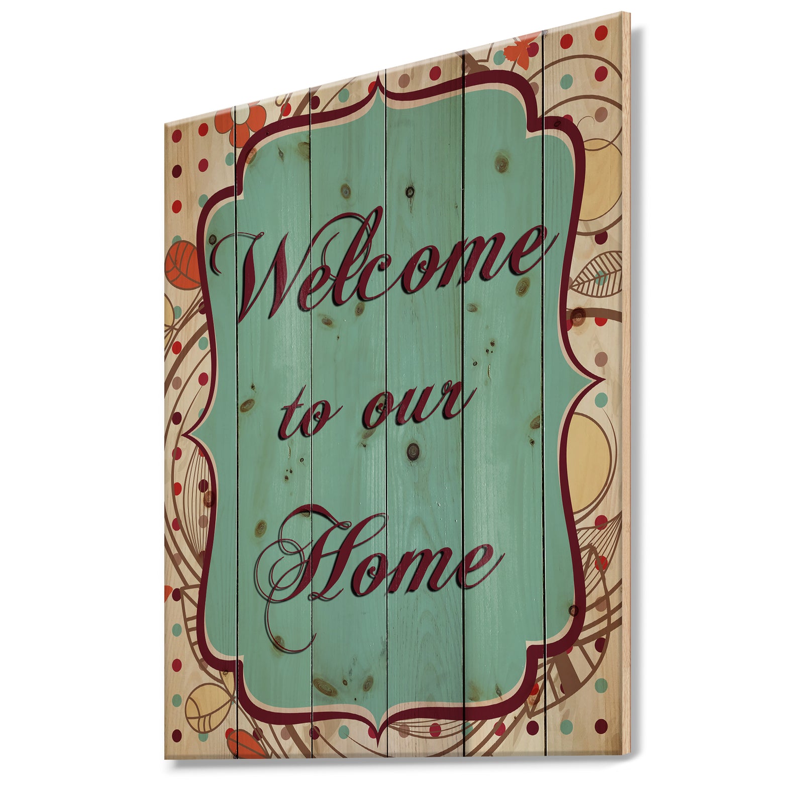Welcome to our home. Vintage vignette - Textual Entrance Art on Wood Wall Art