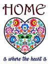 Home is where the heart is. Flower heart - Textual Entrance Art on Wood Wall Art